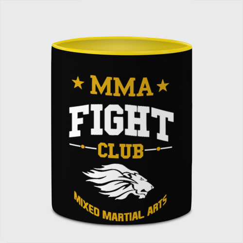 Кружка с полной запечаткой ММА fight club, цвет белый + желтый - фото 4