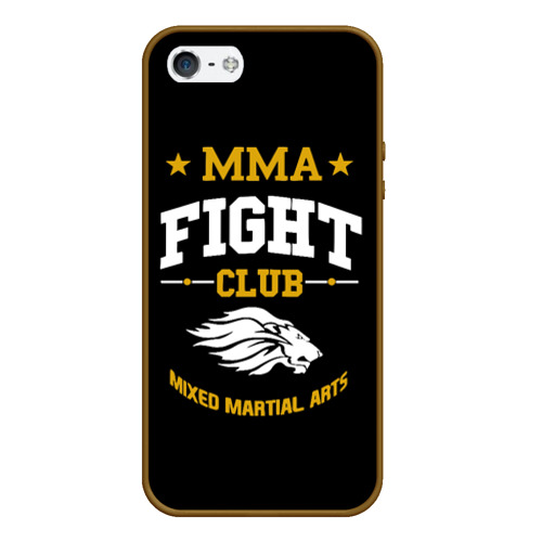 Чехол для iPhone 5/5S матовый ММА fight club, цвет коричневый