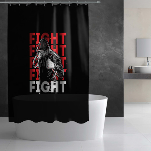 Штора 3D для ванной Fight fight fight - фото 2