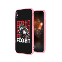 Чехол для iPhone X матовый Fight fight fight - фото 2