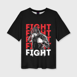 Женская футболка oversize 3D Fight fight fight
