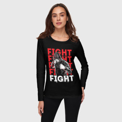 Женский лонгслив 3D Fight fight fight - фото 2