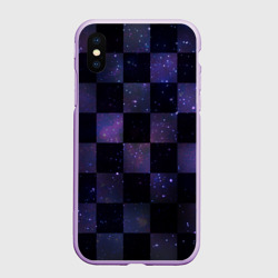 Чехол для iPhone XS Max матовый Space Neon Chessboard
