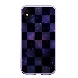 Чехол для iPhone XS Max матовый Space Neon Chessboard