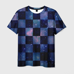 Мужская футболка 3D Space Neon Chessboard