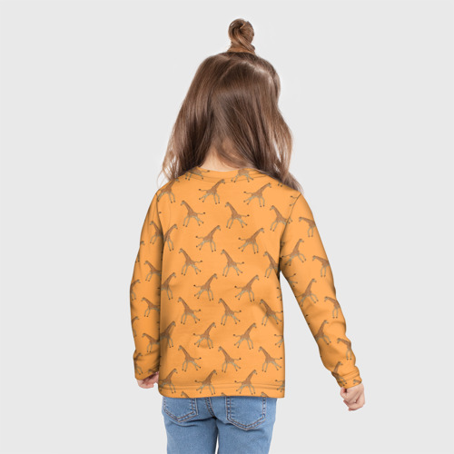 Детский лонгслив 3D Жирафы паттерн, цвет 3D печать - фото 6