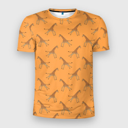 Мужская футболка 3D Slim Жирафы паттерн