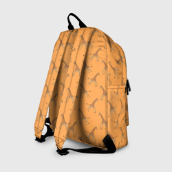 Рюкзак с принтом Жирафы паттерн для любого человека, вид сзади №1. Цвет основы: белый