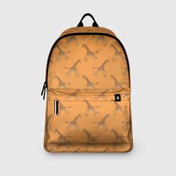 Рюкзак с принтом Жирафы паттерн для любого человека, вид спереди №3. Цвет основы: белый