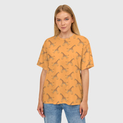 Женская футболка oversize 3D Жирафы паттерн - фото 2