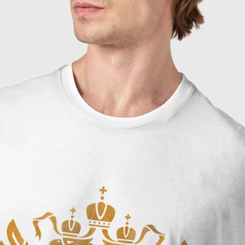 Мужская футболка хлопок с принтом Герб РФ Россия, фото #4