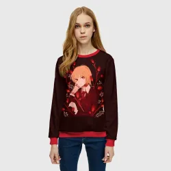 Женский свитшот 3D Курапика в цветах - фото 2