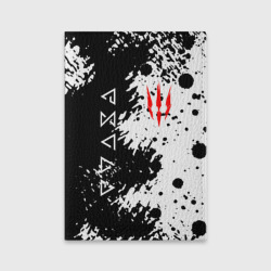 Обложка для паспорта матовая кожа The Witcher black & white