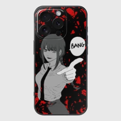Чехол для iPhone 16 Pro силиконовый с защитой камеры Человек Бензопила Макима Стреляет Bang