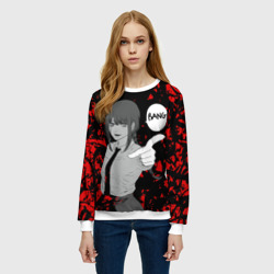 Женский свитшот 3D Человек Бензопила Макима Стреляет Bang - фото 2