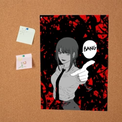 Постер Человек Бензопила Макима Стреляет Bang - фото 2