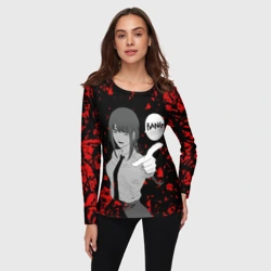 Женский лонгслив 3D Человек Бензопила Макима Стреляет Bang - фото 2