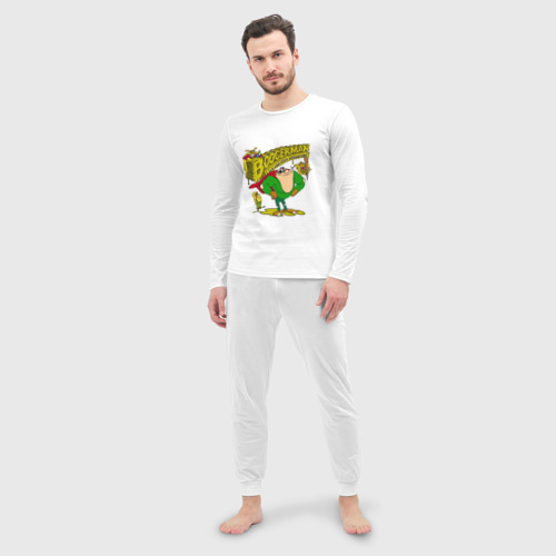 Мужская пижама с лонгсливом хлопок Boogermаn, цвет белый - фото 3