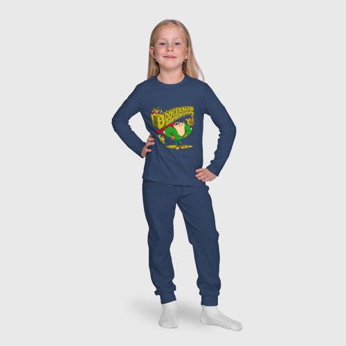 Детская пижама с лонгсливом хлопок Boogermаn, цвет темно-синий - фото 7