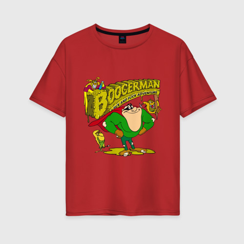 Женская футболка хлопок Oversize с принтом Boogermаn, вид спереди #2