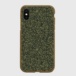 Чехол для iPhone XS Max матовый Цифра Флора пиксельный камуфляж