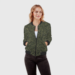 Женский бомбер 3D Цифра Флора пиксельный камуфляж - фото 2