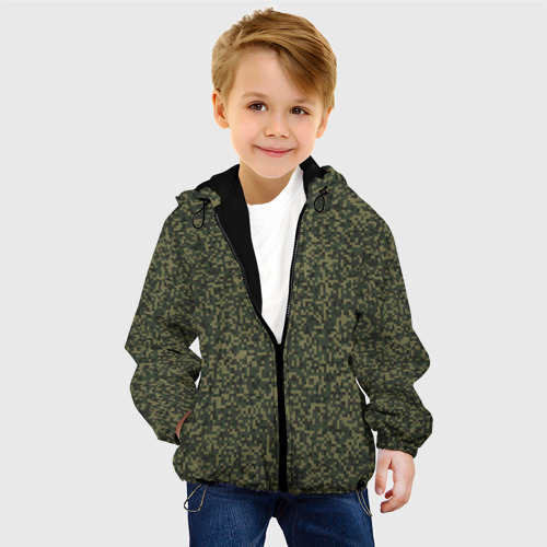 Детская куртка 3D Цифра Флора пиксельный камуфляж, цвет черный - фото 3
