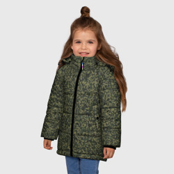 Зимняя куртка для девочек 3D Цифра Флора пиксельный камуфляж - фото 2