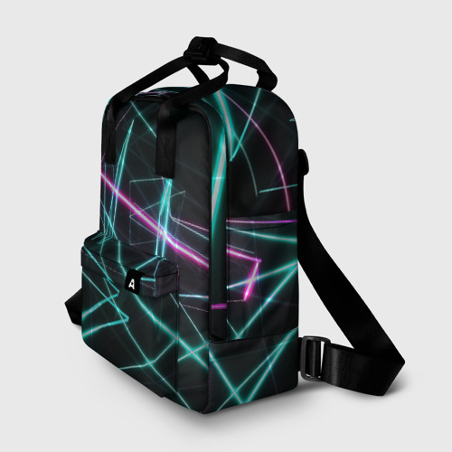 Женский рюкзак 3D с принтом Лазерная композиция, фото на моделе #1