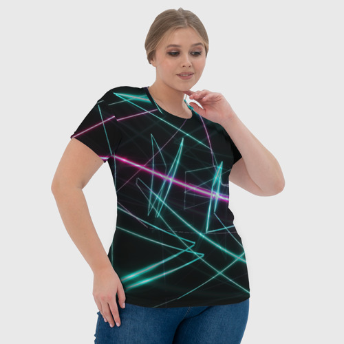 Женская футболка 3D с принтом Лазерная композиция, фото #4