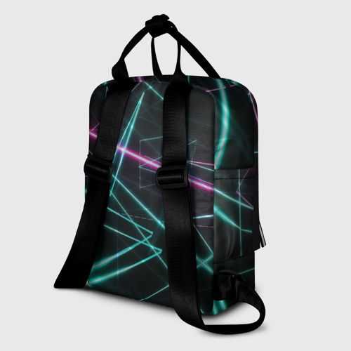Женский рюкзак 3D с принтом Лазерная композиция, вид сзади #1