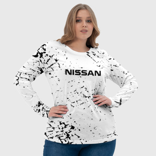Женский лонгслив 3D Nissan Ниссан, цвет 3D печать - фото 6