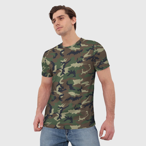 Мужская футболка 3D Камуфляж - Camouflage, цвет 3D печать - фото 3