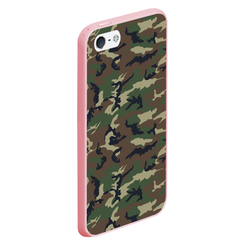 Чехол для iPhone 5/5S матовый Камуфляж - Camouflage, цвет баблгам - фото 3
