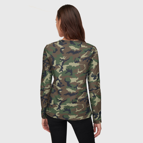 Женский лонгслив 3D Камуфляж - Camouflage, цвет 3D печать - фото 4