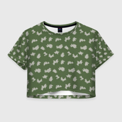 Женская футболка Crop-top 3D Камуфляж Берёзка