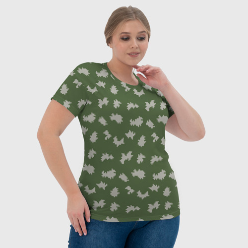 Женская футболка 3D с принтом Камуфляж Берёзка, фото #4