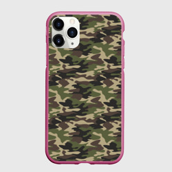 Чехол для iPhone 11 Pro матовый Лесной Камуфляж Camouflage