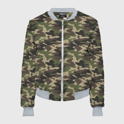 Женский бомбер 3D Лесной Камуфляж Camouflage