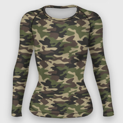 Женский рашгард 3D Лесной Камуфляж Camouflage