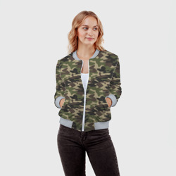 Женский бомбер 3D Лесной Камуфляж Camouflage - фото 2