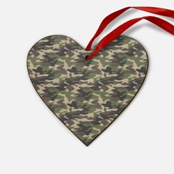 Деревянная игрушка Сердце Лесной Камуфляж Camouflage