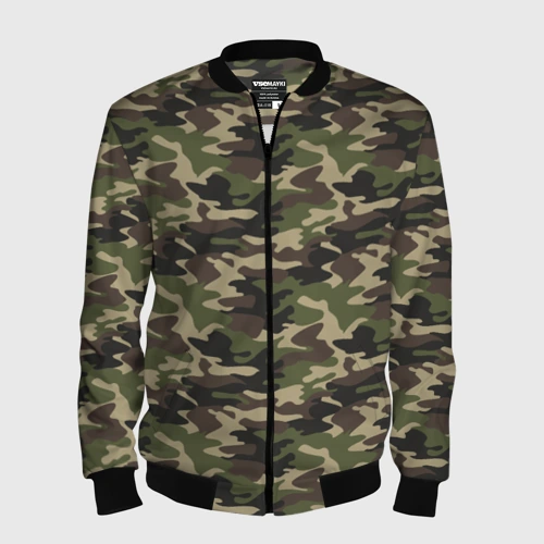 Мужской бомбер 3D Лесной Камуфляж Camouflage
