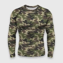Мужской рашгард 3D Лесной Камуфляж Camouflage