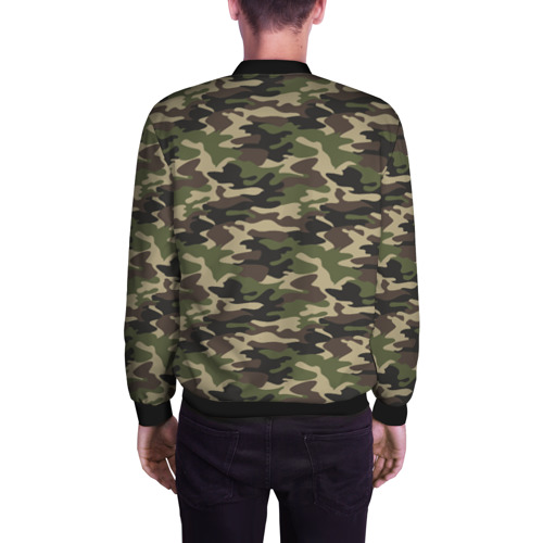 Мужской бомбер 3D Лесной Камуфляж Camouflage, цвет черный - фото 4