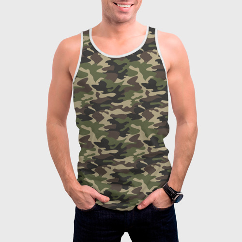 Мужская майка 3D Лесной Камуфляж Camouflage, цвет 3D печать - фото 3