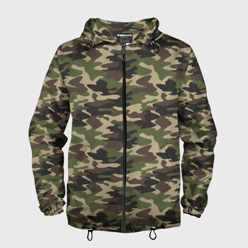 Мужская ветровка 3D Лесной Камуфляж Camouflage