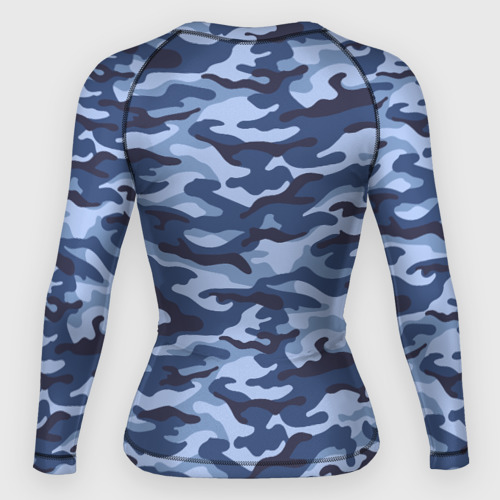 Женский рашгард 3D Синий Камуфляж Camouflage, цвет 3D печать - фото 2