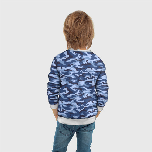 Детский свитшот 3D Синий Камуфляж Camouflage, цвет 3D печать - фото 6