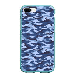 Чехол для iPhone 7Plus/8 Plus матовый Синий Камуфляж Camouflage